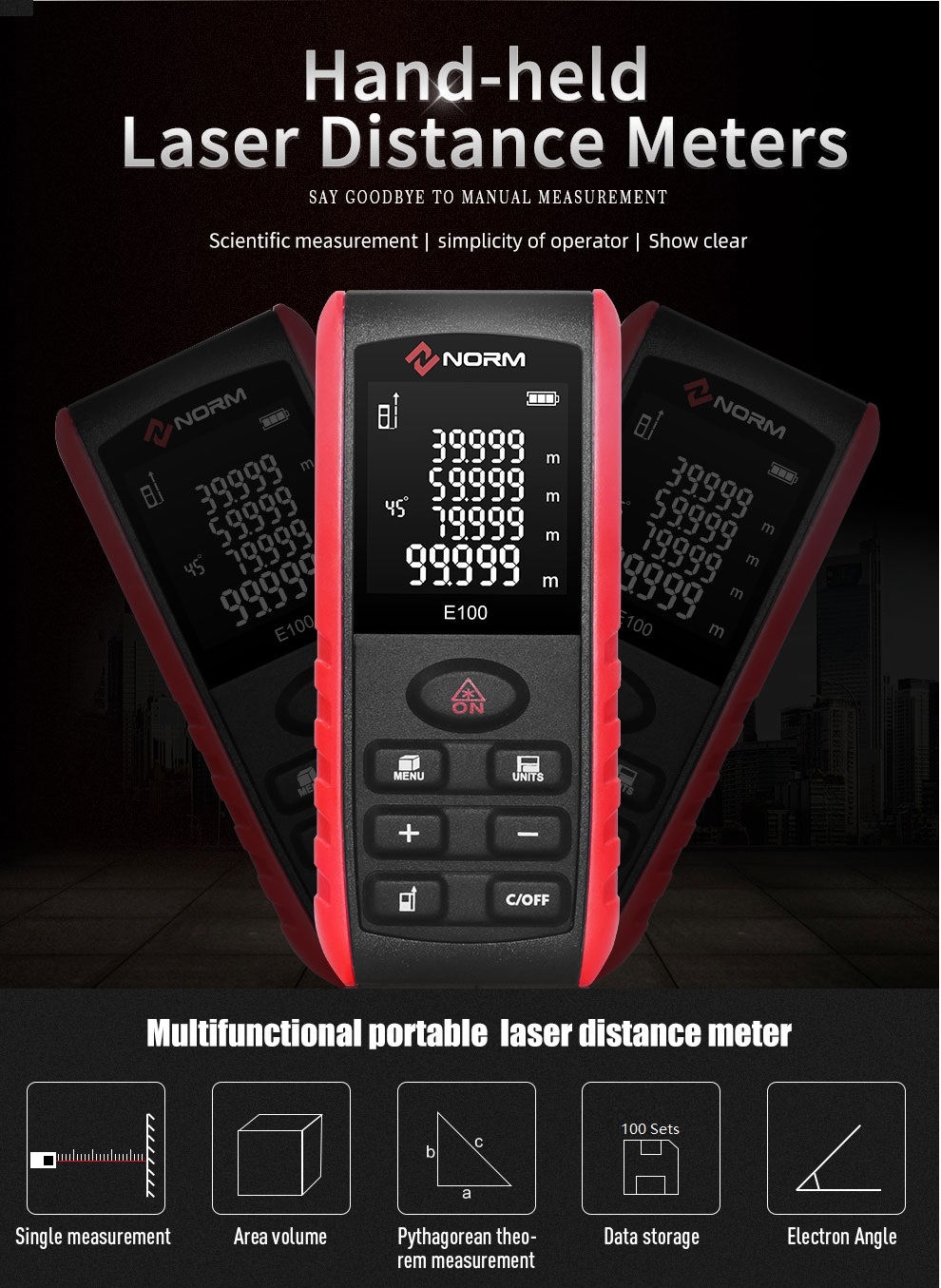 E series laser distance meter details (1)